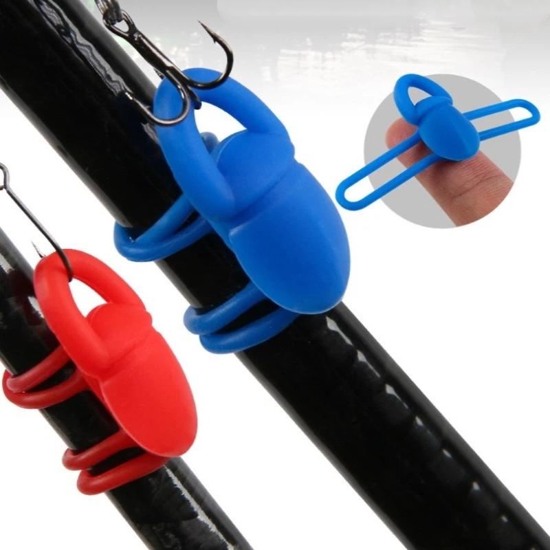Ice Fishing Tip Up - 2026 5個入り/袋 高弾性シリコン製釣り針固定具 滑り止め 軽量 ロッドフッククリップ