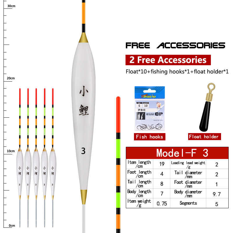 Fishing Equipment Bag - 5個淡水釣り山車 + 5ブイチューブ + 1バッグフック +