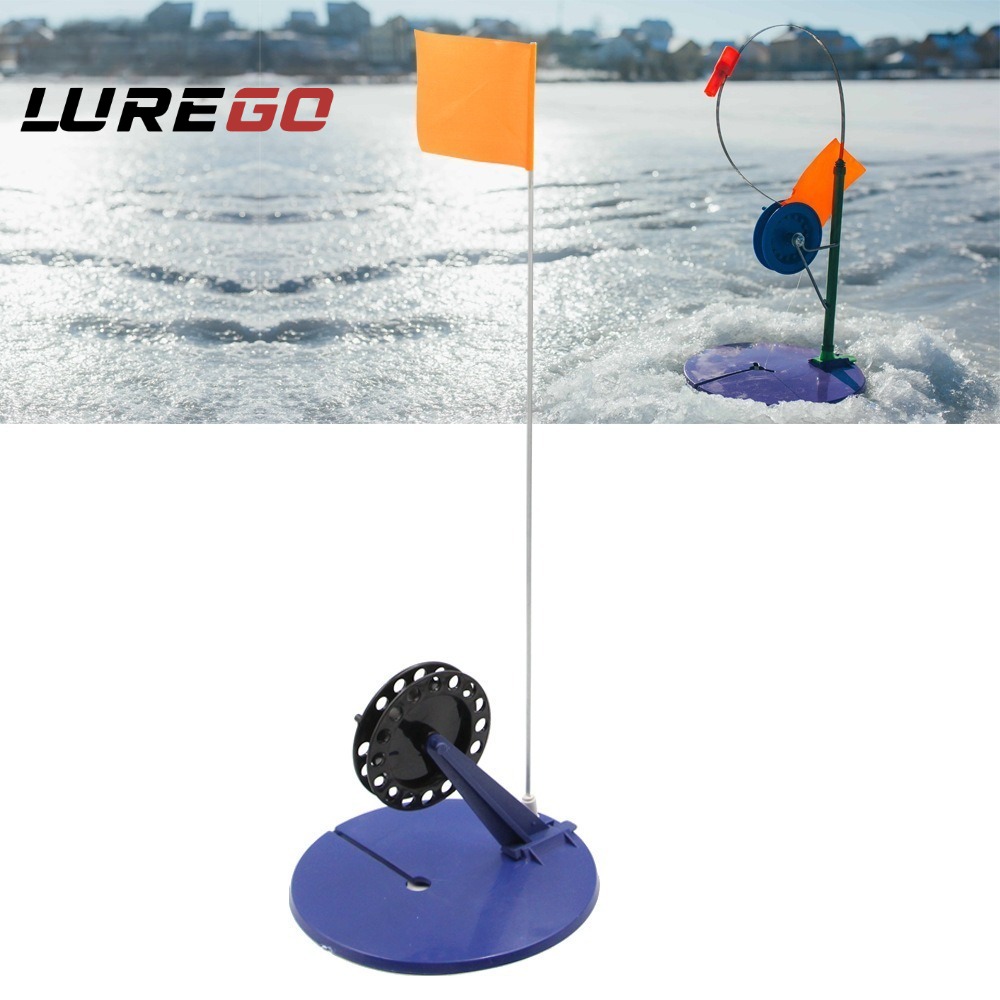 Ice Fishing Tip Up - 1PC 自動製氷釣り台 | 一体型高視認性ティップアップ＆ベイトロッドホルダー | 2-in-1