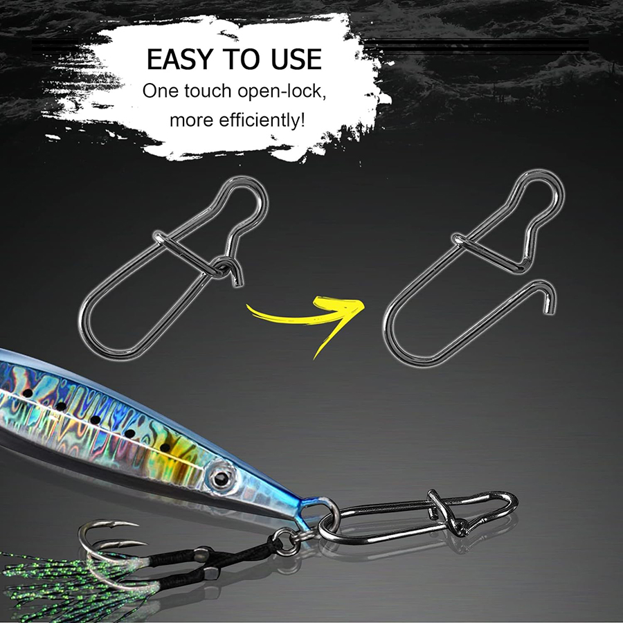 50 個クランクベイトスナップステンレス鋼デュオロックルアー - Ice Fishing Tip Up のレビューと価格