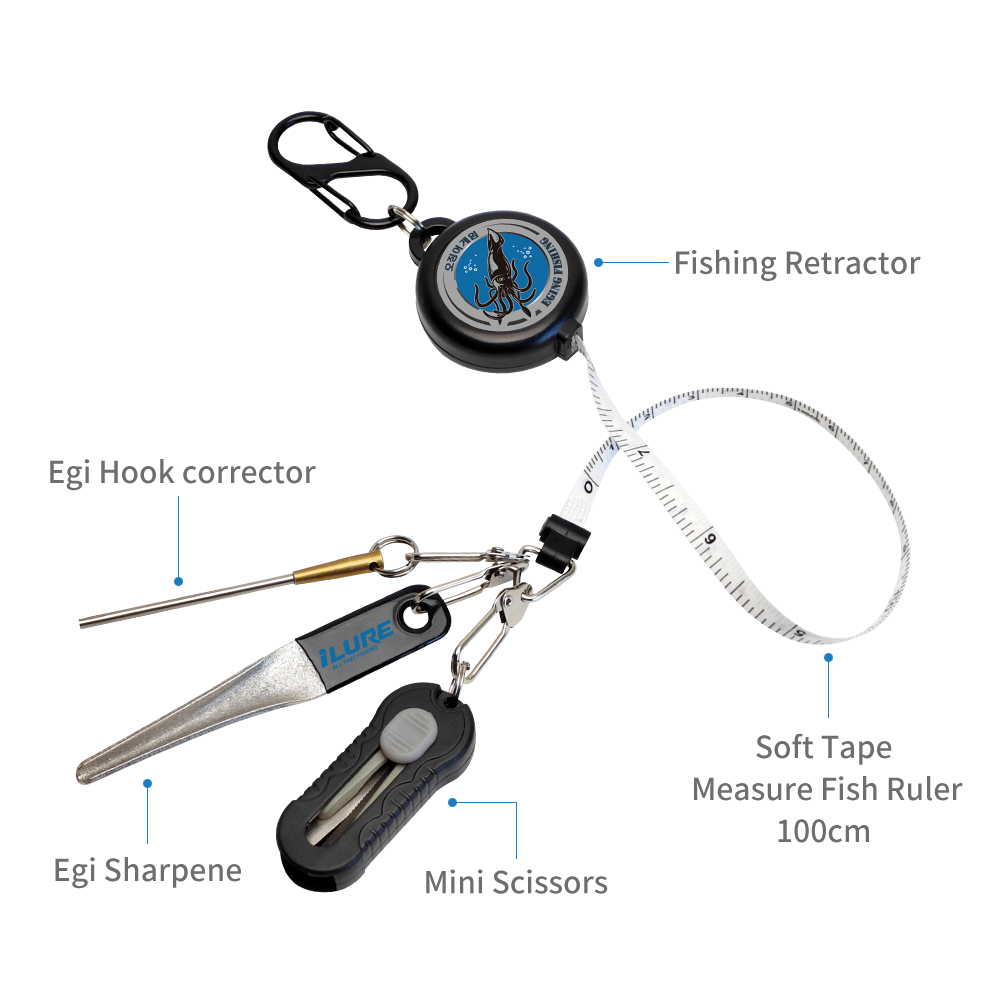 4in1 エギ釣りキット リトラクター 100cm テープメ - Fishing Equipment Cheap のレビューと価格